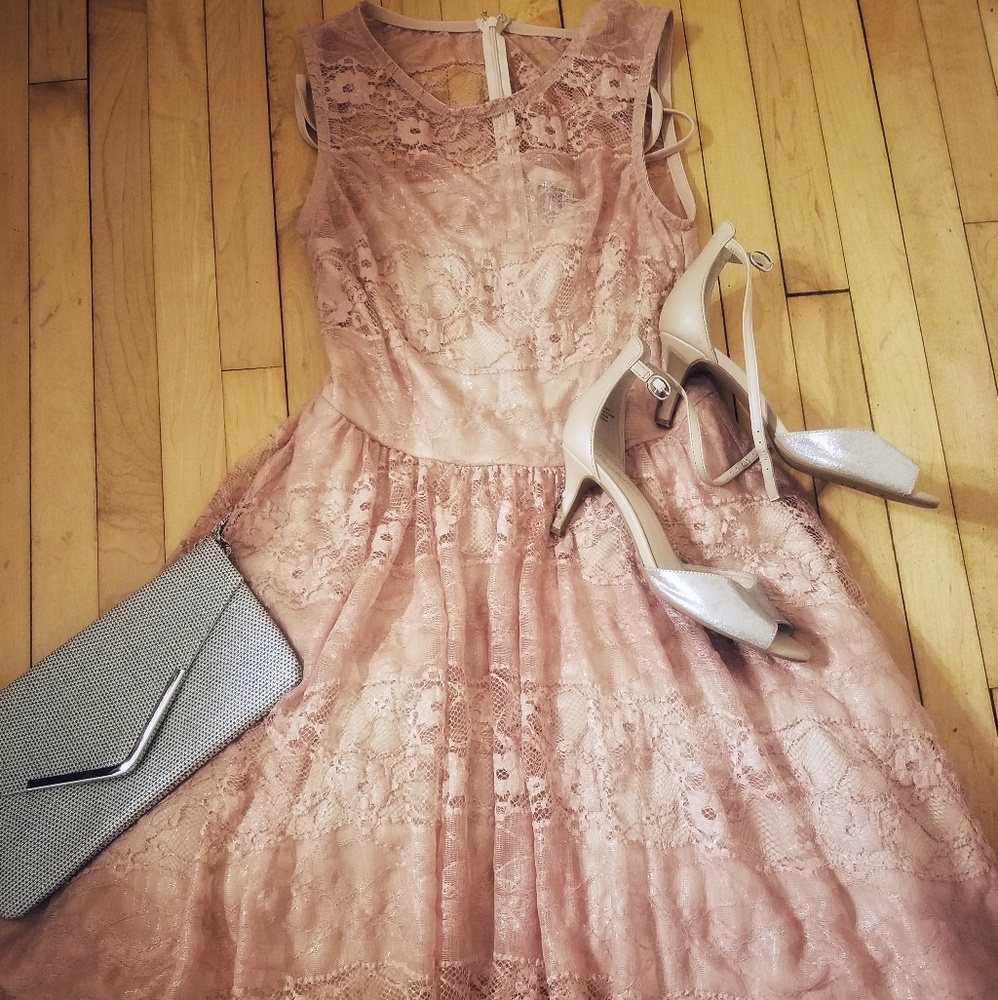 Two pink Eva Franco dresses, worn twice
